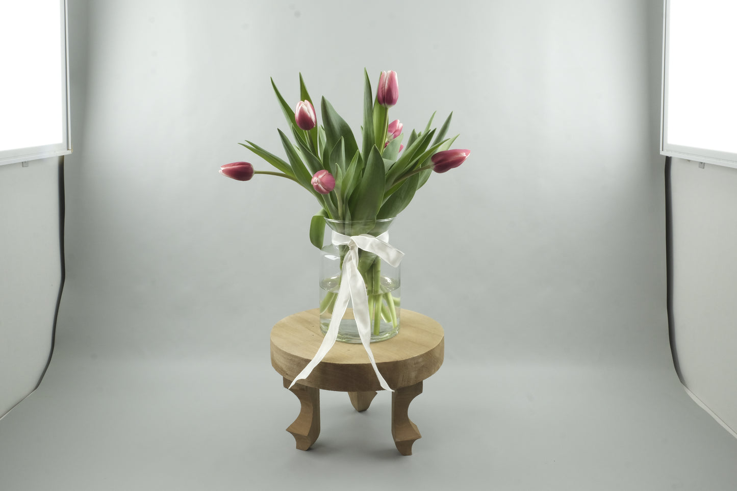Pink/white tulips - 9 stems