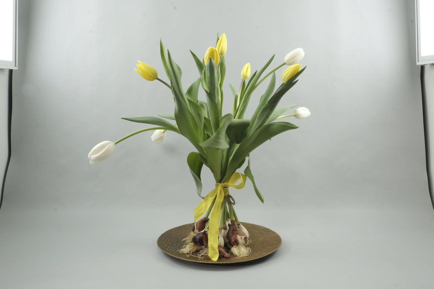 Mix yellow and white tulips - 9 stems