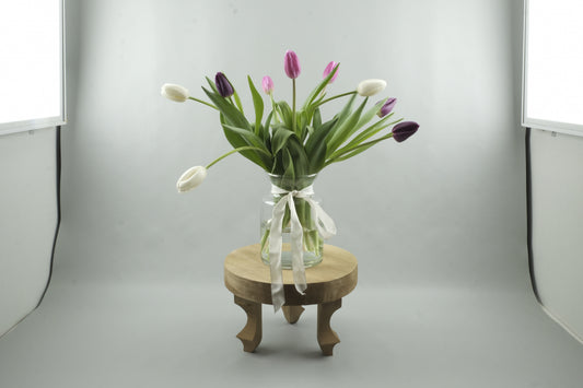 Mix purple, pink and white tulips - 9 stems