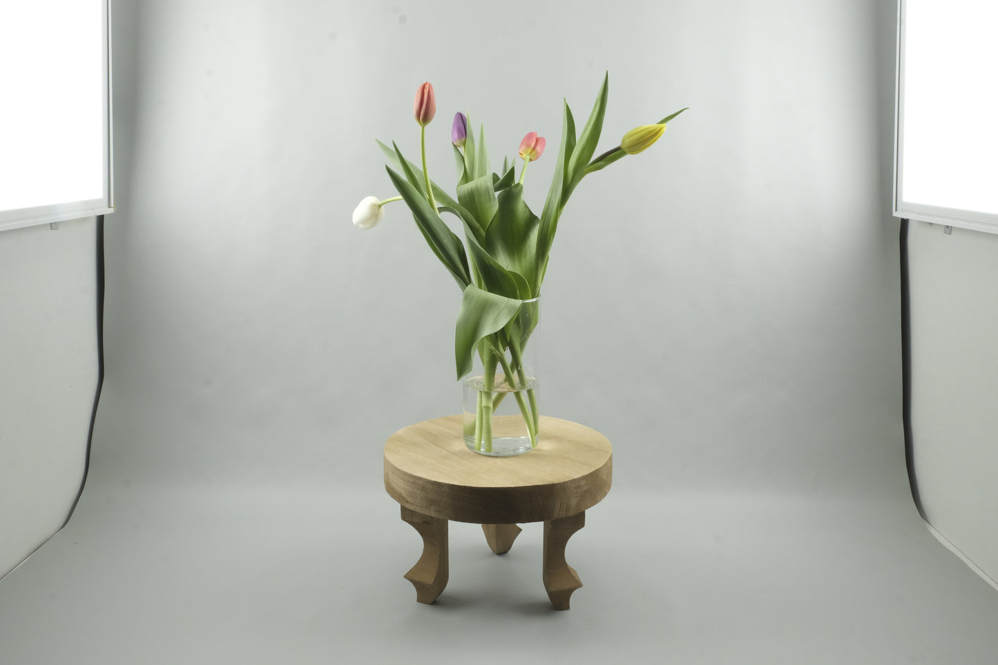 Mix yellow, white, purple and orange tulips - 5 stems
