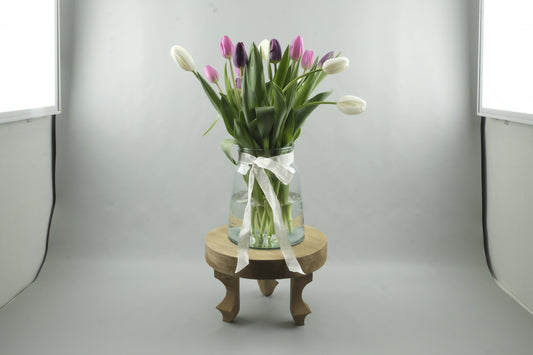 Mix purple, pink and white tulips - 15 stems