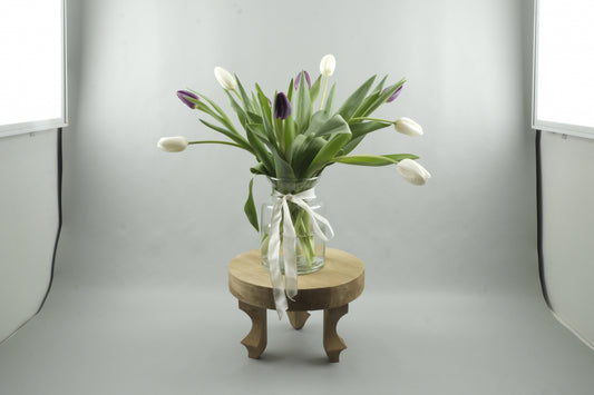 Mix purple and white tulips - 9 stems