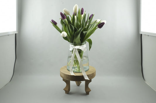 Mix purple and white tulips - 15 stems